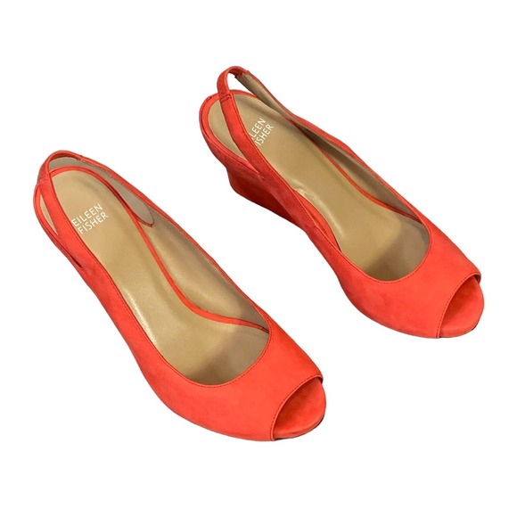 Eileen Fisher Shoes - Eileen Fisher Women's NWOB Slingback Sandals Peep Toe Platform Orange Size 9